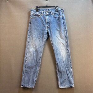 Levi's 505 Mens W36 L32 Straight‎ Fit Jeans Blue Denim Casual Pants
